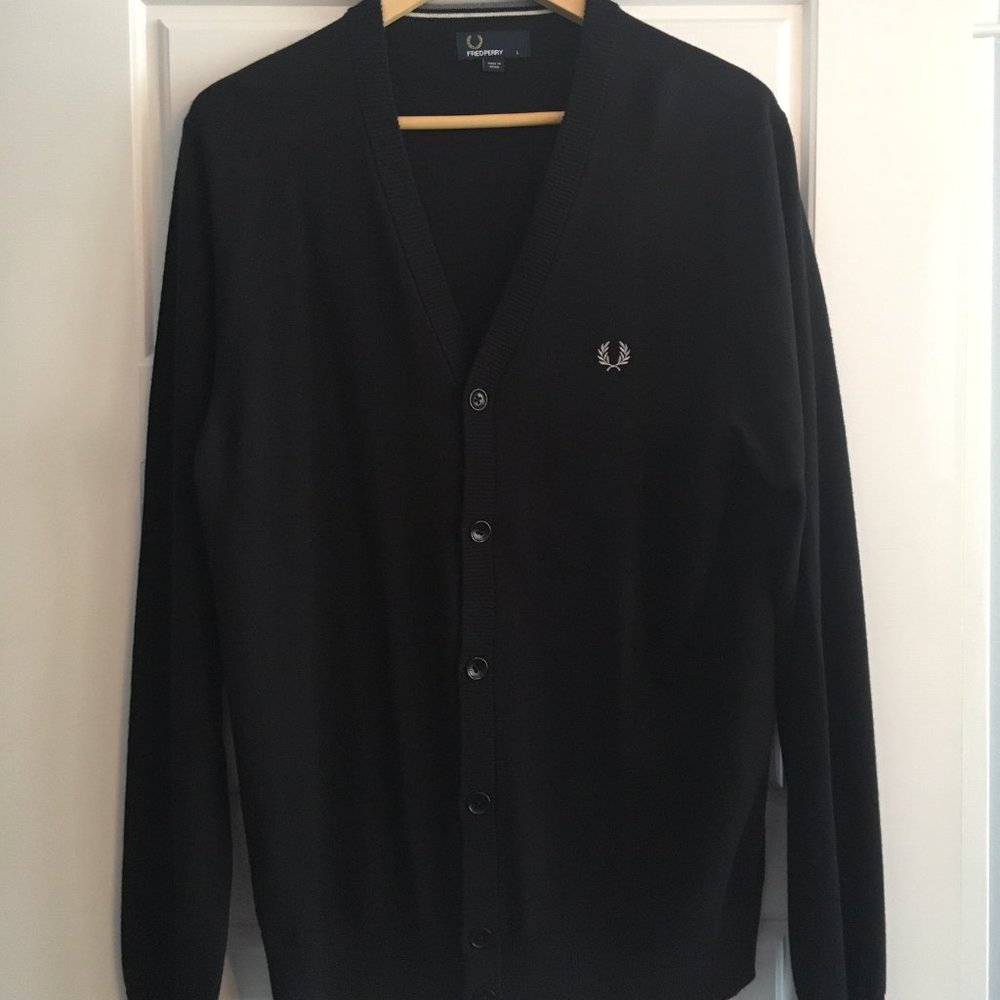 Black Men's Fred Perry Cardigan